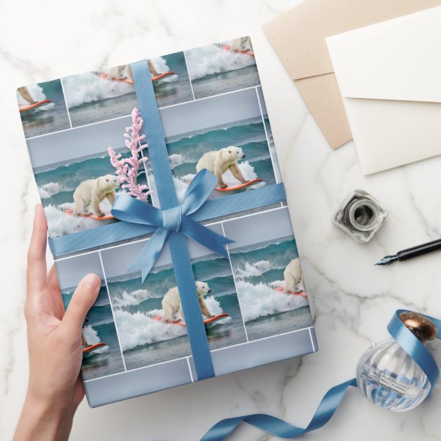 Surfpolarbär Geschenkpapier (Schenken)