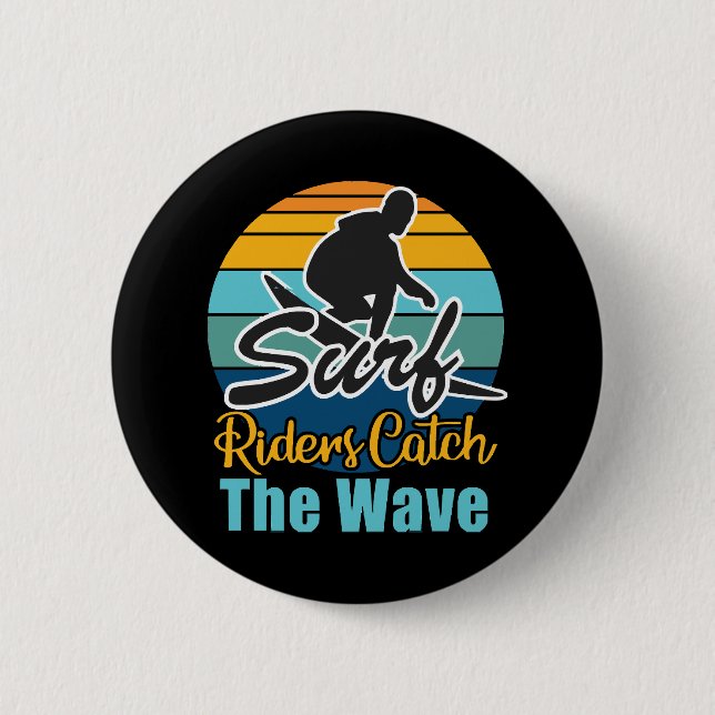 Surfreiter fangen die Wellen Button (Vorderseite)