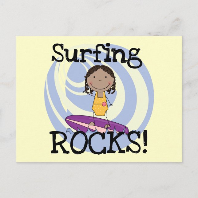 Surfrocks Afrikanische Girl Tshirts Postkarte (Vorderseite)