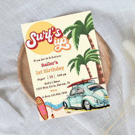 Surfs Up Beach 1er anniversaire Invitation