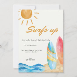 Surf's Up Beach - Einladung zum Geburtstag