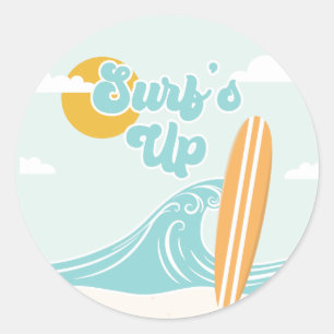 Surf's Up Beach Geburtstag Runder Aufkleber