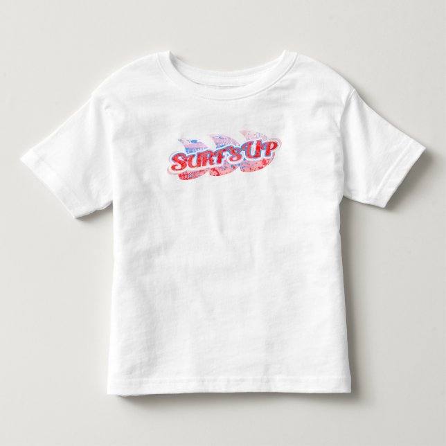 Surf's Up Boy's Red & Blue Surfing T - Shirt (Vorderseite)