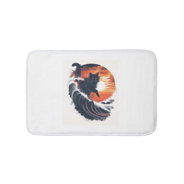 Surf's Up Cat Badematte (Vorderseite)
