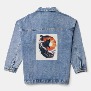 Surf's Up Cat Jeansjacke
