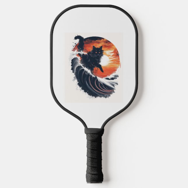 Surf's Up Cat Pickleball Schläger (Vorderseite)