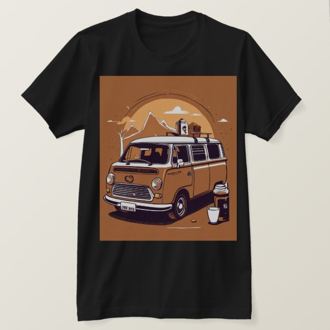 "Surf's Up: Happy Camper Van Sticker" T-Shirt (Design vorne)