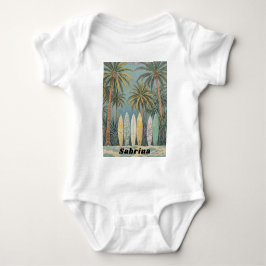 Surf's Up, Pastellstil Personalisiert Baby Strampler