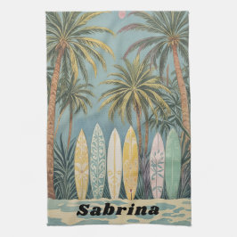 Surf's Up, Pastellstil Personalisiert Geschirrtuch