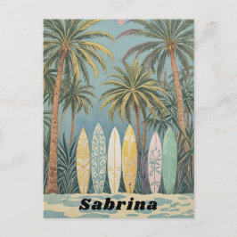 Surf's Up, Pastellstil Personalisiert Postkarte