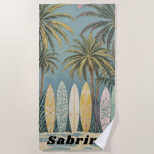 Surf's Up, Pastellstil Personalisiert Strandtuch