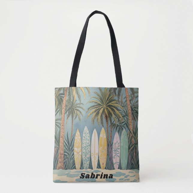 Surf's Up, Pastellstil Personalisiert Tasche (Vorderseite)