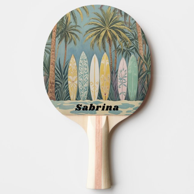 Surf's Up, Pastellstil Personalisiert Tischtennis Schläger (Vorderseite)