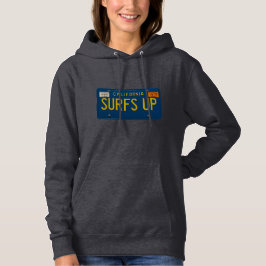 Surfs Up Retro 1969 California License Plate Surf Hoodie