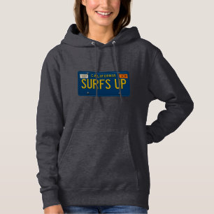 Surfs Up Retro 1969 California Nummernschild Surf Hoodie