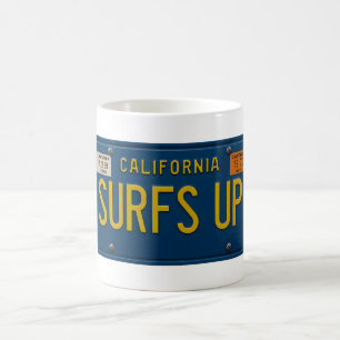 Surfs Up Retro 1969 California Nummernschild Surfe Kaffeetasse