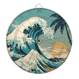 Surf's Up Retro Wave Design Classic California Dartscheibe