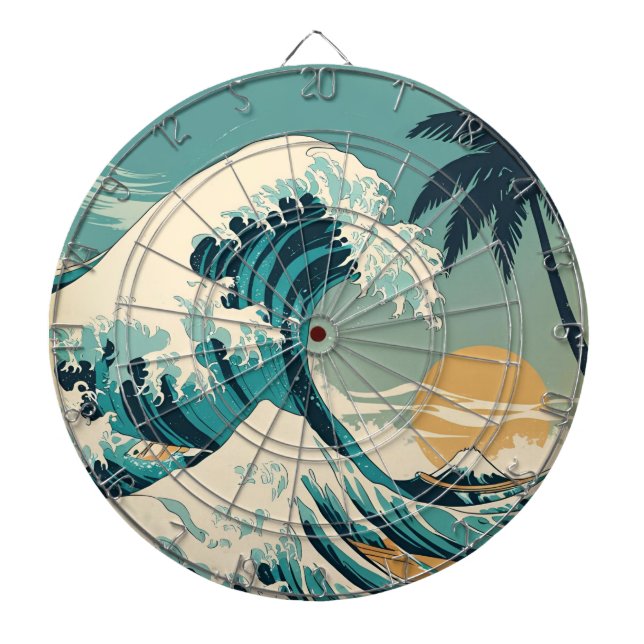 Surf's Up Retro Wave Design Classic California Dartscheibe (vorne)