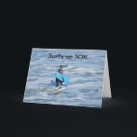 SURFS UP ***SON*** - HAPPY BIRTHDAY KARTE<br><div class="desc">This card is "cool" and I hope you will send it to YOUR SON for HIS birthday! If you would like you can personalize the verse inside and out. Thanks so much for stopping by one of my eight stores!!!</div>