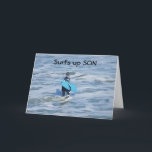 SURFS UP ***SON*** - HAPPY BIRTHDAY KARTE<br><div class="desc">This card is "cool" and I hope you will send it to YOUR SON for HIS birthday! If you would like you can personalize the verse inside and out. Thanks so much for stopping by one of my eight stores!!!</div>