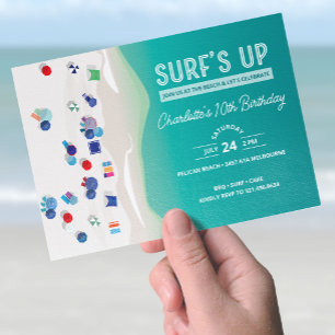 Surf's Up Summer Beach Party Einladung zum Geburts