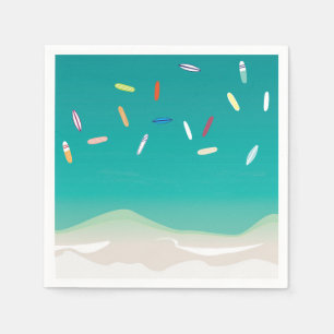 Surf's Up Summer Beach Party Paper Napkin Serviette
