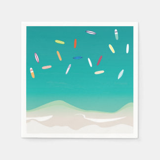 Surf's Up Summer Beach Party Paper Napkin Serviette