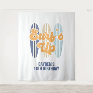 Surf's Up Surfboard Strand Geburtstagsbanner Wandteppich