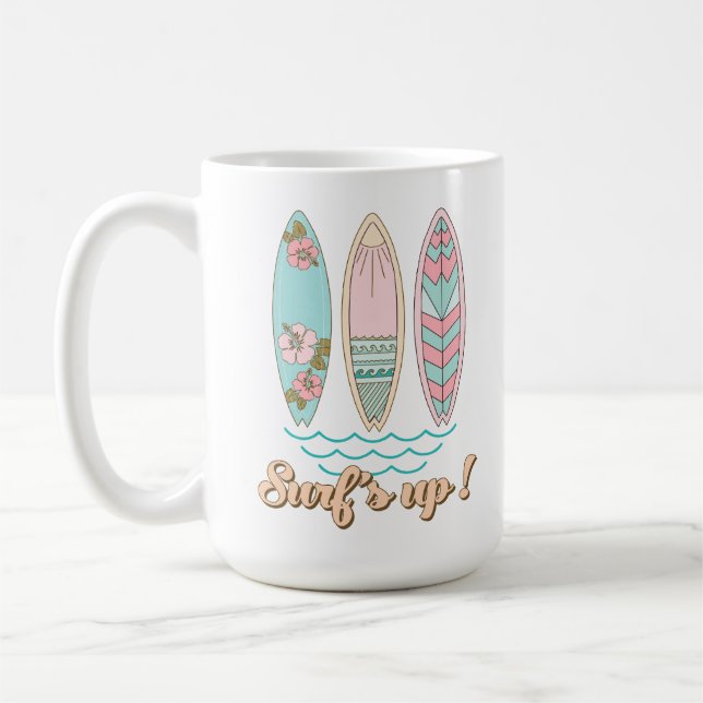 Surf's Up Surfbretter Summer Beach Life Kaffeetasse (Links)