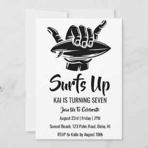 surfs up surfing plage invitations fête d'annivers