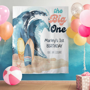 Surf's Up   The Big One Beach Baby 1. Geburtstag Wandteppich