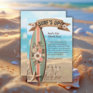Surf's Up Vintag Floral Baby Dusche Dankeskarte