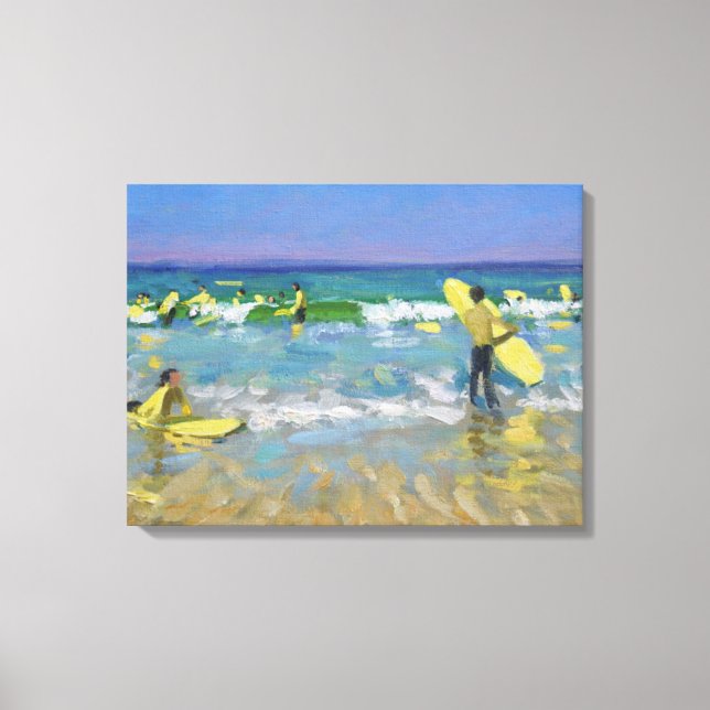 Surfschule in St. Ives Leinwanddruck (Vorderseite)
