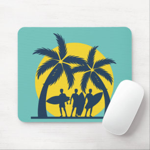 Surfsonne und Palmen cool Surfen Mousepad