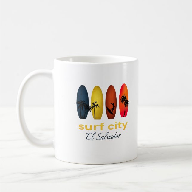 Surfstadt, El Salvador, Salvadorian, Surfer Kaffeetasse (Links)