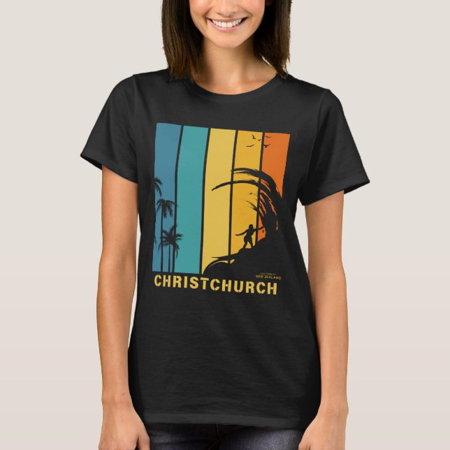 Surfstrand Christchurch Canterbury Neuseeland T-Shirt (Vorderseite)