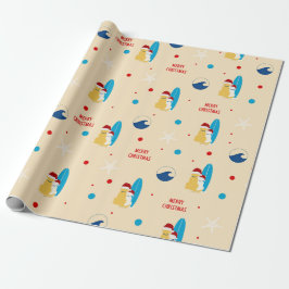Surfstrand-Hund-Weihnachts-Geschenkverpackung Geschenkpapier