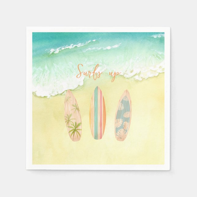 Surft Napkins hoch, der große Surfer zum Geburtsta Serviette (Vorderseite)