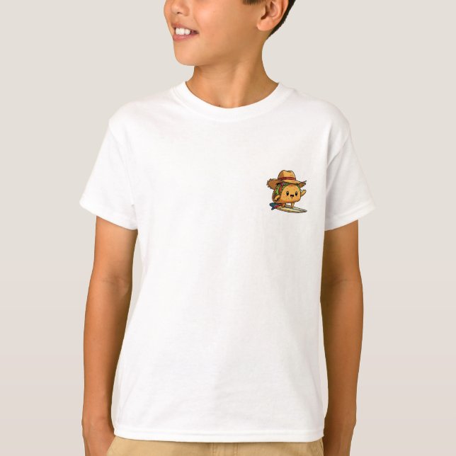 Surftaco-Cartoonfigur Kinder T-Shirt (Vorderseite)