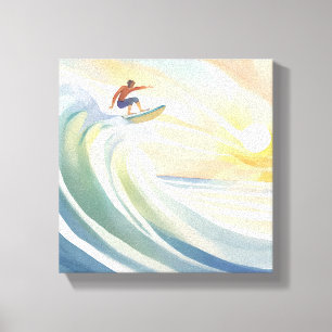 Surftage Ozeanwelle Surf Wasserfarbe Leinwanddruck