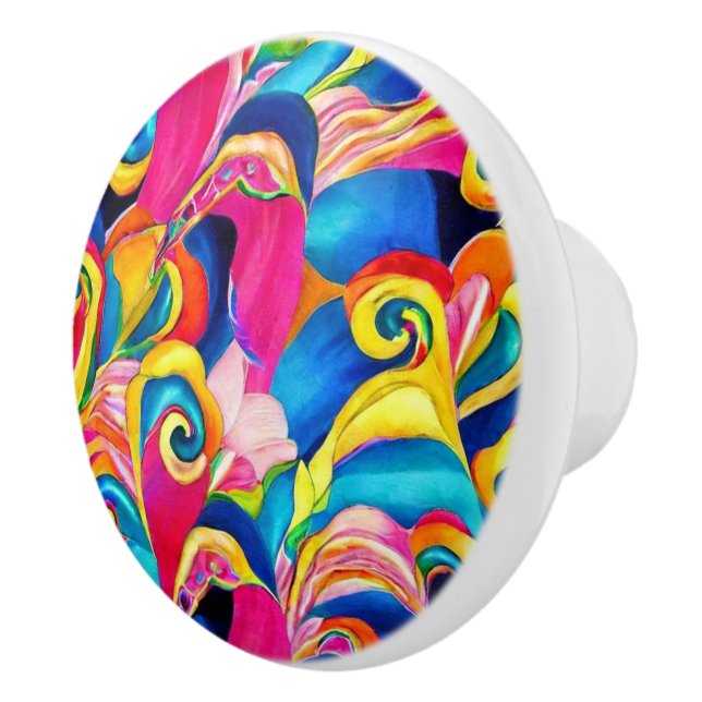 Surfwellen inspiriert Muster multicolor Keramikknauf (Rechts)