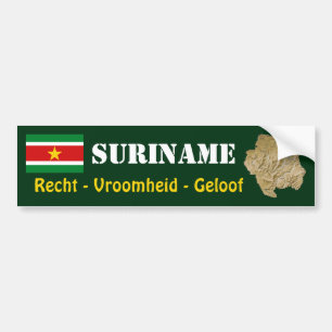 Surinam Flagge + Karte Autoaufkleber