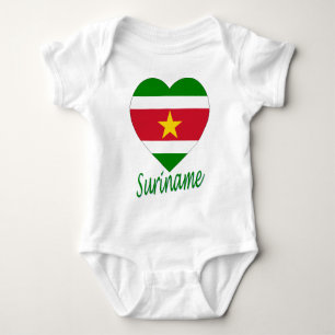 Surinam-Flaggen-Herz Baby Strampler
