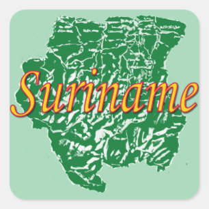 Surinam Quadratischer Aufkleber