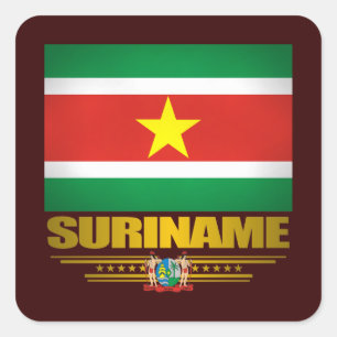 "Surinam-Stolz " Quadratischer Aufkleber
