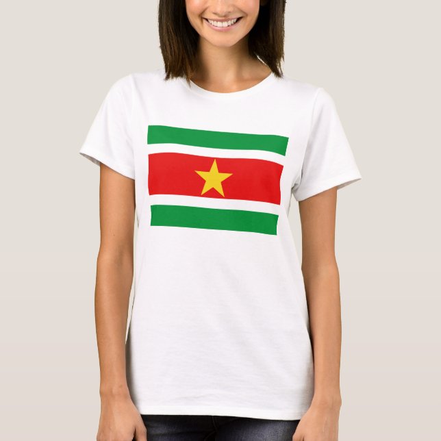 Suriname Drapeau x Carte T-shirt (Devant)