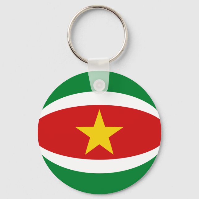 Suriname Fisheye Flag Schlüsselanhänger (Vorderseite)