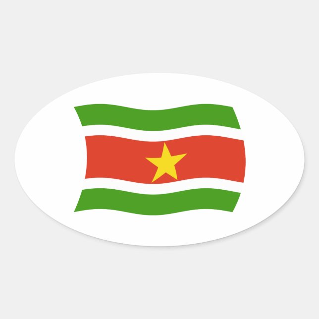 Suriname-Flag-Aufkleber Ovaler Aufkleber (Vorderseite)