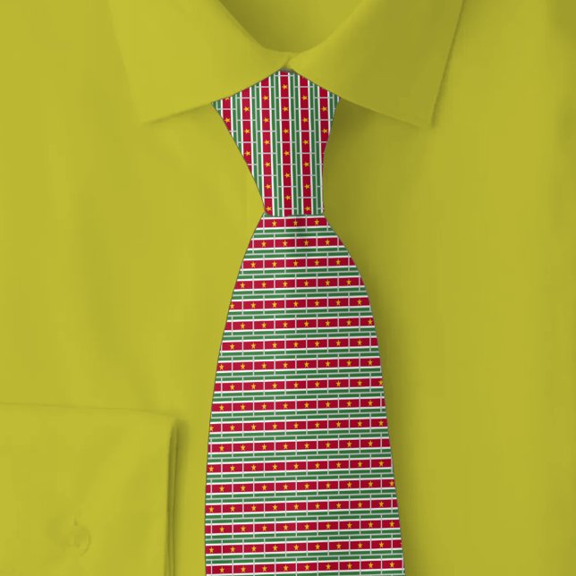 Suriname Flag Brick Pattern Krawatte (Von Creator hochgeladen)