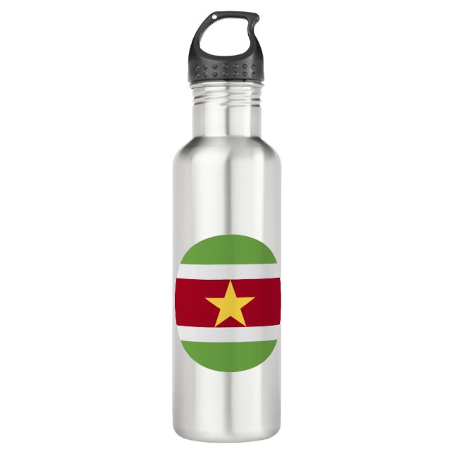 Suriname-Flag Edelstahlflasche (Vorderseite)